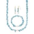 Collier-Set LADY, blau (aqua), Halsketten, Damen, N-Größe