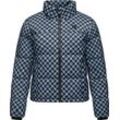 Winterjacke RAGWEAR "Serah Print" Gr. 4XL (48), blau (himmelblau), Damen, Außenmaterial: 100% Polyester, Innenfutter: 100% Polyester, Wattierung: 100% Polyester, Jacken, wasserdichte Winter Steppjacke mit Hahnentritt Muster