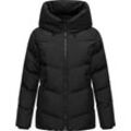 Steppjacke RAGWEAR "Cessi", Damen, Gr. L (40), schwarz, Obermaterial: 100% Polyester, Innenfutter: 100% Polyester, Wattierung: 100% Polyester, Basic, gerade hüftbedeckend, hoch geschlossener Ausschnitt, Langarm Ärmel ohne Ärmelschlitz Rippstrickbündchen, Jacken, Wasserdichte Damen Winterjacke mit großer Kapuze