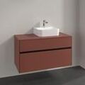 Villeroy und Boch Collaro Waschtischunterschrank C096B0AH 100x54,8x50cm, Waschtisch rechts, LED-Beleuchtung 7,3 W, wine red