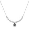 Collier GIORGIO MARTELLO MILANO "mit Ziersteinen, Silber 925", schwarz, Halsketten, Damen, 45cm, Silber 925 (Sterlingsilber)