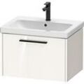 Duravit D-Code Waschtischunterschrank DC46660BD220000 Griff Diamantschwarz, Weiß Hochglanz, Wandhängend, Auszug 1, 634x400x460 mm