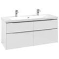 Villeroy und Boch Subway 3.0 Waschtisch-Unterschrank C602L0VE 127,2x57,6x47,8cm, mit LED/Griff Aluminium glänzend, brilliant white