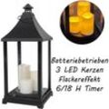 Inda-exclusiv - xxl Laterne inkl 3 led Kerzen mit Timer-DMC8138-neu