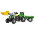 Trettraktor Deutz-Fahr 5115 g tb mit Anhönger + Frontlader, grön - Rolly Toys