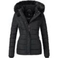 Steppjacke NAVAHOO "Miamor", Damen, Gr. S (36), schwarz, Oberstoff: 100% Polyester, Futter: 100% Polyester, Wattierung: 100% Polyester, Ärmelfutter: 100% Polyester, Kunstpelz: 90% Polyacryl, 10% Polyester, casual, figurbetont Po-bedeckend, Langarm Ärmel ohne Ärmelschlitz Rippstrickbündchen kontrastfarben, Jacken, hochwertige Winterjacke m. voluminöser Kunstpelz-Kapuze