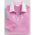 Trachtenshirt CLASSIC "Poloshirt", Damen, Gr. 50, rosa (rosé), 100% Baumwolle, gemustert, kariert, unifarben, ohne Ausschnitt, Langarm, Shirts