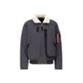 Bomberjacke ALPHA INDUSTRIES "Alpha Industries Men - Cold Weather Jackets DA-3 Bomber" Gr. L, grau (vintage grau), Herren, Shell: 65% Cotton, 35% Nylon, Jacken