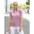 Poloshirt CASUAL LOOKS "Poloshirt", Damen, Gr. 38, rosa (rosé), 95% Baumwolle, 5% Elasthan, unifarben, V-Ausschnitt, Kurzarm, Shirts