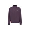 Sweater ALPHA INDUSTRIES "Alpha Industries Men - Sweatshirts Half Zip Sweater SL" Gr. L, lila (plum), Herren, Obermaterial: 80% Baumwolle, 20% Polyester, Sweatshirts