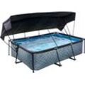 Framepool EXIT, grau, B:150cm H:65cm L:220cm, Schwimmbecken, BxLxH: 150x220x65 cm, mit Filterpumpe und Sonnensegel