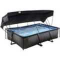 Framepool EXIT, schwarz, B:200cm H:65cm L:300cm, Schwimmbecken, BxLxH: 200x300x65 cm, mit Kartuschenfilter und Sonnensegel