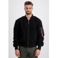 Bomberjacke ALPHA INDUSTRIES "Alpha Industries Men - Bomber Jackets MA-1 Teddy" Gr. L, schwarz, Herren, Shell: 100% Polyester, Lining: 100% Polyester, Filling: 100% Polyester, Jacken