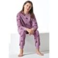 SCHIESSER Schlafanzug lang Frottee Bündchen Schmetterlinge mauve - Nightwear 152 female