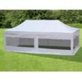 Dancover Faltzelt Faltpavillon Wasserdicht FleXtents PRO 4x8m Weiß, Flammenhemmend, mit 6 Seitenwänden