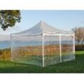 Dancover Faltzelt Faltpavillon Wasserdicht FleXtents PRO 4x4m Transparent, mit 4 Seitenwänden