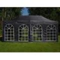 Dancover Faltzelt Faltpavillon Wasserdicht FleXtents Basic v.3, 3x6m Schwarz, mit 4 Seitenwänden