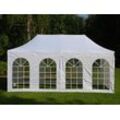 Dancover Faltzelt Faltpavillon Wasserdicht FleXtents Steel 3x6m Weiß, mit 4 Seitenwänden