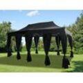 Dancover Faltzelt Faltpavillon Wasserdicht FleXtents Steel 4x8m Schwarz, mit 6 Gardinen