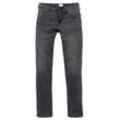 5-Pocket-Jeans MUSTANG "Style Washington Straight", Herren, Gr. 33, Länge 32, grau (medium, schwarz), Denim/Jeans, Obermaterial: 64% Baumwolle, 31% Polyester, 3% Viskose, 2% Elasthan, casual, straight fit, Jeans, mit leichten Abriebeffekten