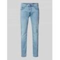 Tapered Fit Jeans mit 5-Pocket-Design Modell 'LYON'