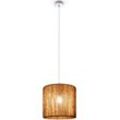 Pendelleuchte PACO HOME "Hugo Ramira", weiß, Lampen, Ø 33cm H: 30cm, Wohnzimmer Esszimmer Rattan Optik Boho Schirm Papier E27 Modern, H:30cm