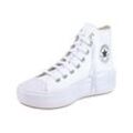 Sneaker CONVERSE "CHUCK TAYLOR ALL STAR MOVE PLATFORM LEATHER", Gr. 36, weiß (weiß, weiß), Synthetik, sportlich, Schuhe