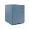 Rollcontainer Note Mobile - niedrig, 3 Schubladen, 42 cm breit, Farbe Bisley Blue