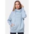 Kapuzensweatshirt DECAY Gr. S, blau (hellblau), Damen, 65% Baumwolle, 35% Polyester, bedruckt, Sweatshirts, mit dezentem Frontprint