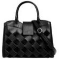 Henkeltasche SAMANTHA LOOK, Damen, Gr. B/H/T: 33cm x 20cm x 8cm onesize, schwarz, Leder, Taschen Handtasche, echt Leder, Made in Italy