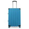 Hartschalen-Trolley HAUPTSTADTKOFFER "Q-Damm - Mittelgroßer Koffer, TSA" Gr. B/H/T: 45,5cm x 68cm x 27cm 71 l, blau (cyanblau), Kunststoff, ABS, Koffer, Reisekoffer, Hartschalenkoffer, Koffer mittelgroß