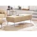 Polsterhocker W.SCHILLIG "run", beige (sahara s37), B:150cm H:46cm T:60cm, Stoff S37 (100% Polyester), ROHLEDER Chenille-Flachgewebe Q2 W77 (68% Polyacryl, 32% Polyester), Stoff S37 (100% Polyester), Hocker, mit elegantem Holzsockel, Füße in Silber matt, Breite 150 cm