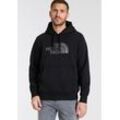 Kapuzensweatshirt THE NORTH FACE "M DREW PEAK PULLOVER HOODIE", Herren, Gr. L, schwarz (tnf schwarz), Sweatware, Obermaterial: 80% Baumwolle, 20% Polyester, unifarben, bestickt, sportlich, Langarm Rippbündchen, Sweatshirts