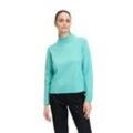 Strickpullover BETTY BARCLAY "Betty Barclay Feinstrickpullover mit Rippenstruktur", Damen, Gr. 36, blau (light turquiose melange), Strick, Obermaterial: 50% Viskose, 27% Polyamid, 23% Polyester., casual, gerade lang, Langarm, Pullover, Strass