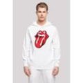 Kapuzenpullover F4NT4STIC "The Rolling Stones Zunge", Herren, Gr. 4XL, weiß, Obermaterial: 50% Baumwolle, 50% Polyester, casual, relaxed fit, Pullover, Premium Qualität