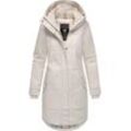 Wintermantel RAGWEAR "Jannisa Coat", Damen, Gr. 4XL (48), beige (ecru), Obermaterial: 100% Polyester, Innenfutter: 100% Polyester, Wattierung: 100% Polyester, klassisch, tailliert ca. Mitte Oberschenkel, hoch geschlossener Ausschnitt, Langarm Ärmel ohne Ärmelschlitz Rippstrickbündchen mit Druckknopf, Mäntel, Klassischer Damen Kurzmantel mit Kapuze