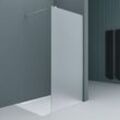 Sogood - Luxus Duschwand Duschabtrennung Bremen2VS 140x200 Walk-In Dusche mit Stabilisator aus Echtglas 10mm ESG-Sicherheitsglas satiniert inkl.