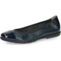 Ballerina CAPRICE, Damen, Gr. 41, blau (dunkelblau), Nappaleder, Lackleder, sportlich, Schuhe, Loafer, Slipper, Festtags Schuh mit Lack-Details