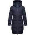 Steppmantel RAGWEAR "Briosh" Gr. XS (34), blau (navy), Damen, Obermaterial: 100% Polyester, Futter: 100% Polyester, Wattierung: 100% Polyester, Mäntel, Wasserdichter Damen Wintermantel mit Kapuze