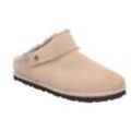 Pantoffel ROHDE "GARDENA" Gr. 39, beige (hellbeige), Damen, Veloursleder, unifarben, Schuhe, Hausschuh, Schlappen, Clog mit herausnehmbarer Innensohle