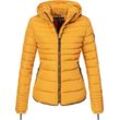 Winterjacke MARIKOO "Amber" Gr. S (36), gelb, Damen, Obermaterial: 100% Polyester, Futter: 100% Polyester, Wattierung: 100% Polyester, Ärmelfutter: 100% Polyester, kontrastfarbene Details, Jacken, stylische Steppjacke mit Teddyfutter