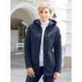 Kapuzenfleecejacke CASUAL LOOKS, Damen, Gr. 36, blau (marine, meliert), 100% Polyester, meliert, unifarben, figurumspielend, Jacken