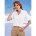 Poloshirt CLASSIC BASICS "Shirt", Damen, Gr. 40, weiß, 60% Baumwolle, 40% Polyester, unifarben, V-Ausschnitt, Kurzarm, Shirts