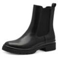 Chelseaboots TAMARIS Gr. 37, schwarz, Damen, Lederimitat, Elastischer Einsatz, unifarben, Schuhe, Blockabsatz, Businessschuh, Stiefelette mit bequemem Stretcheinsatz