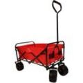 Bollerwagen Gartenwagen Handwagen Transportwagen Faltbar Klappbar Rot - Hattoro