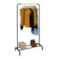 Kleiderständer, hbt: 149 x 80 x 40 cm, Kleiderstange, Jacken, Hemden, Metall, freistehende Garderobe, schwarz - Relaxdays