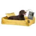 Rohrschneider ® Hundebett inkl. Gratis-Beigabe, Kuschelsofa gelb L