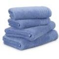 Handtuch Set MÖVE "New Classic", blau (cornflower), 4 St., Walkfrottier, Walkfrottier, Obermaterial: 100% Baumwolle, Handtücher (Packung), Hand- und Duschtüchern, 100% Baumwolle bester Baumwolle (480 g/m²)