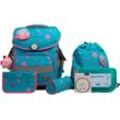 Schulranzen SCHOOL-MOOD "Timeless Pro" Gr. B/H/T: 36cm x 42cm x 21cm, lilly (mermaid), Kinder, Polyester, Rucksäcke, mit LED-Patchy