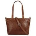 Shopper SPIKES & SPARROW, Damen, Gr. B/H/T: 38cm x 25cm x 11cm onesize, braun (cognac), Leder, unifarben, leicht glänzend, Taschen, echt Leder